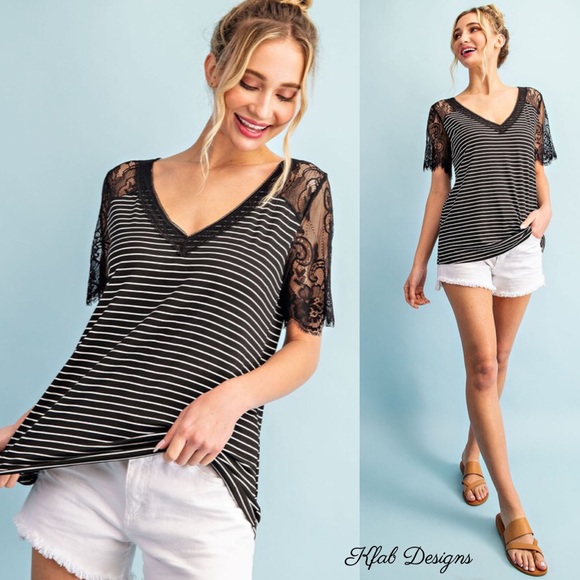 ❤️LAST 1! SALE! V Neck Lace Trim Super Soft Top! - Picture 8 of 9